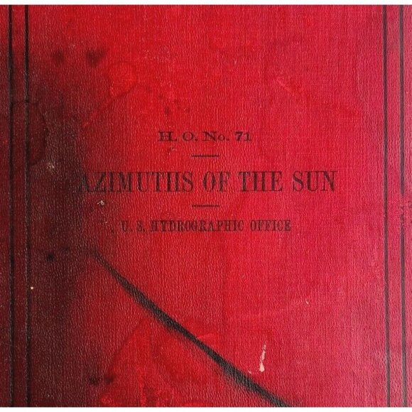 Azimuths Of The Sun 1927 US Hydrographic Navy Nautical Navigation HC HBS - Picture 1 of 8